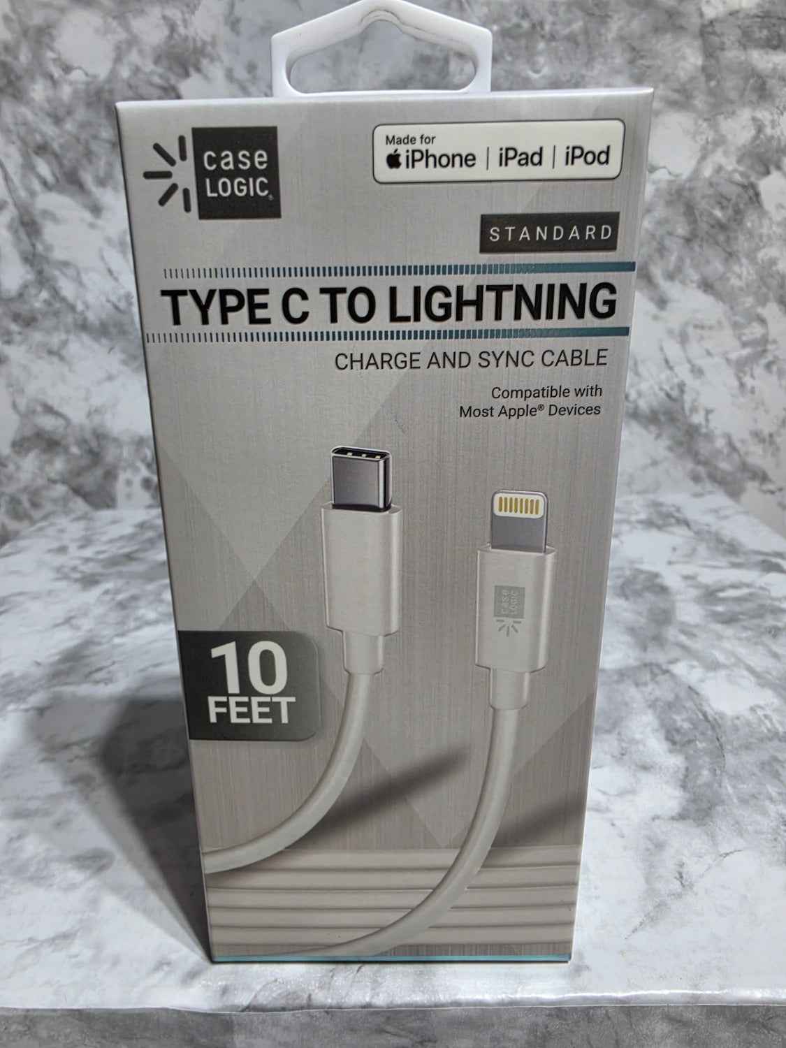 Case Logic 10ft USB-C to Lightning Charge & Sync Cable — White