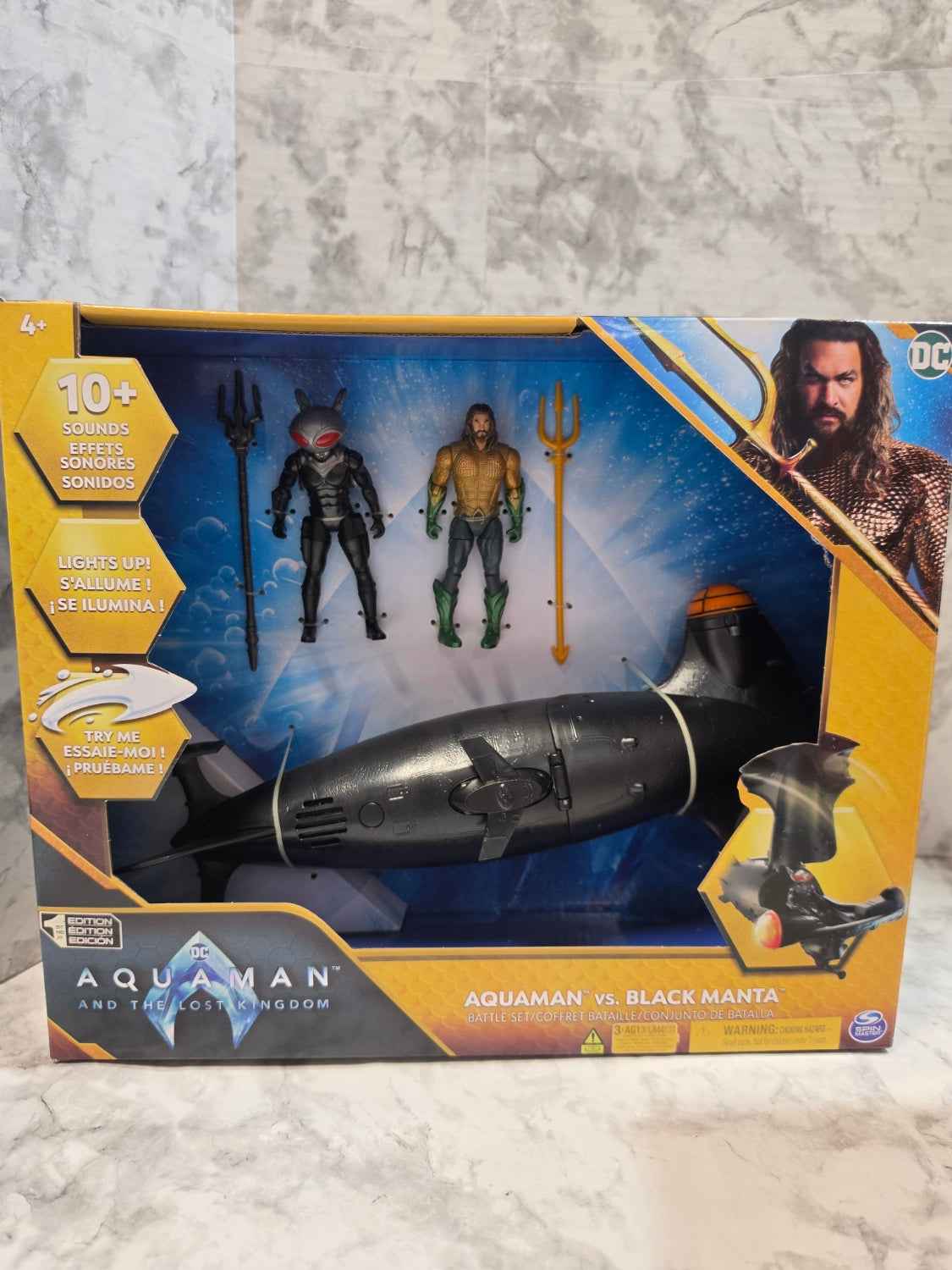 DC Aquaman vs. Black Manta Battle Set with 4-Inch Action Figures & Manta Sub (NIB)