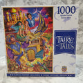 1000 piece jigsaw puzzle box featuring 'Classic Fairy Tales' theme with colorful illustration on a marble surface.