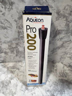 Aqueon Pro 200 heating element packaging on a marble surface