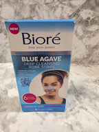 Actual stocked product photo of Bioré Blue Agave Deep Cleansing Pore Strips 6 nose strips retail box.