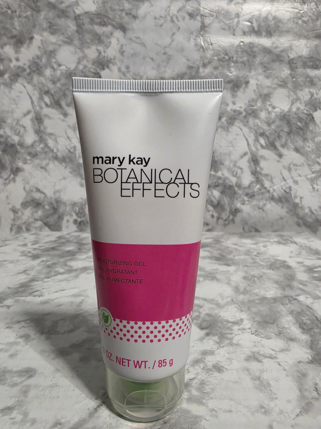 Mary Kay Botanical Effects tube on a marble surface