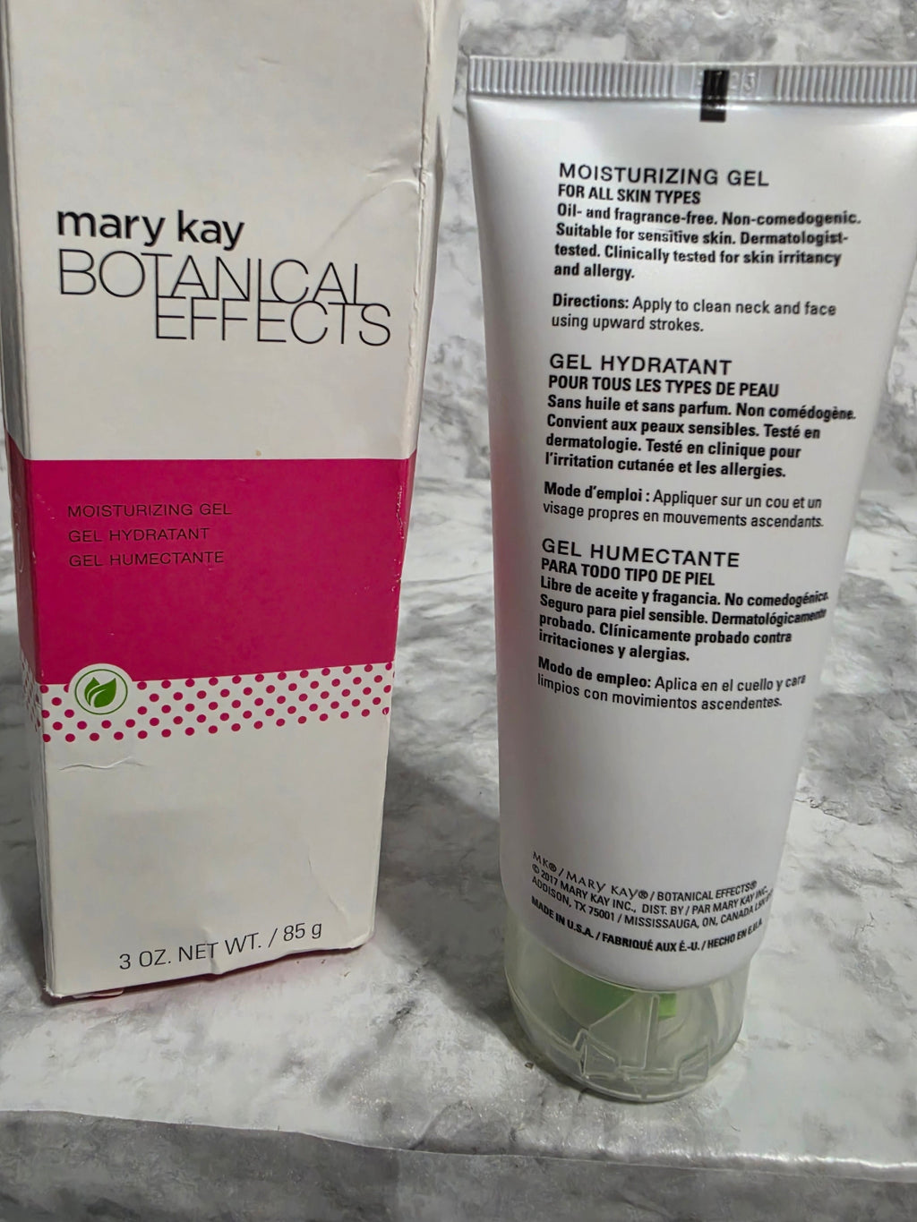 Mary Kay Botanical Effects product on a marble surface