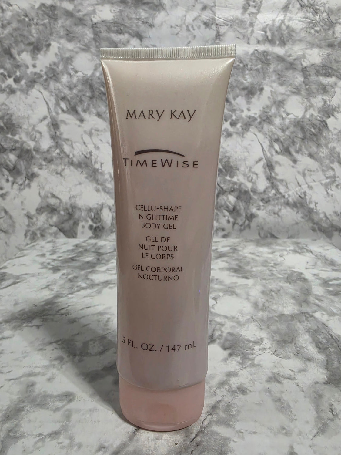 Mary Kay TimeWise body gel on a marble surface