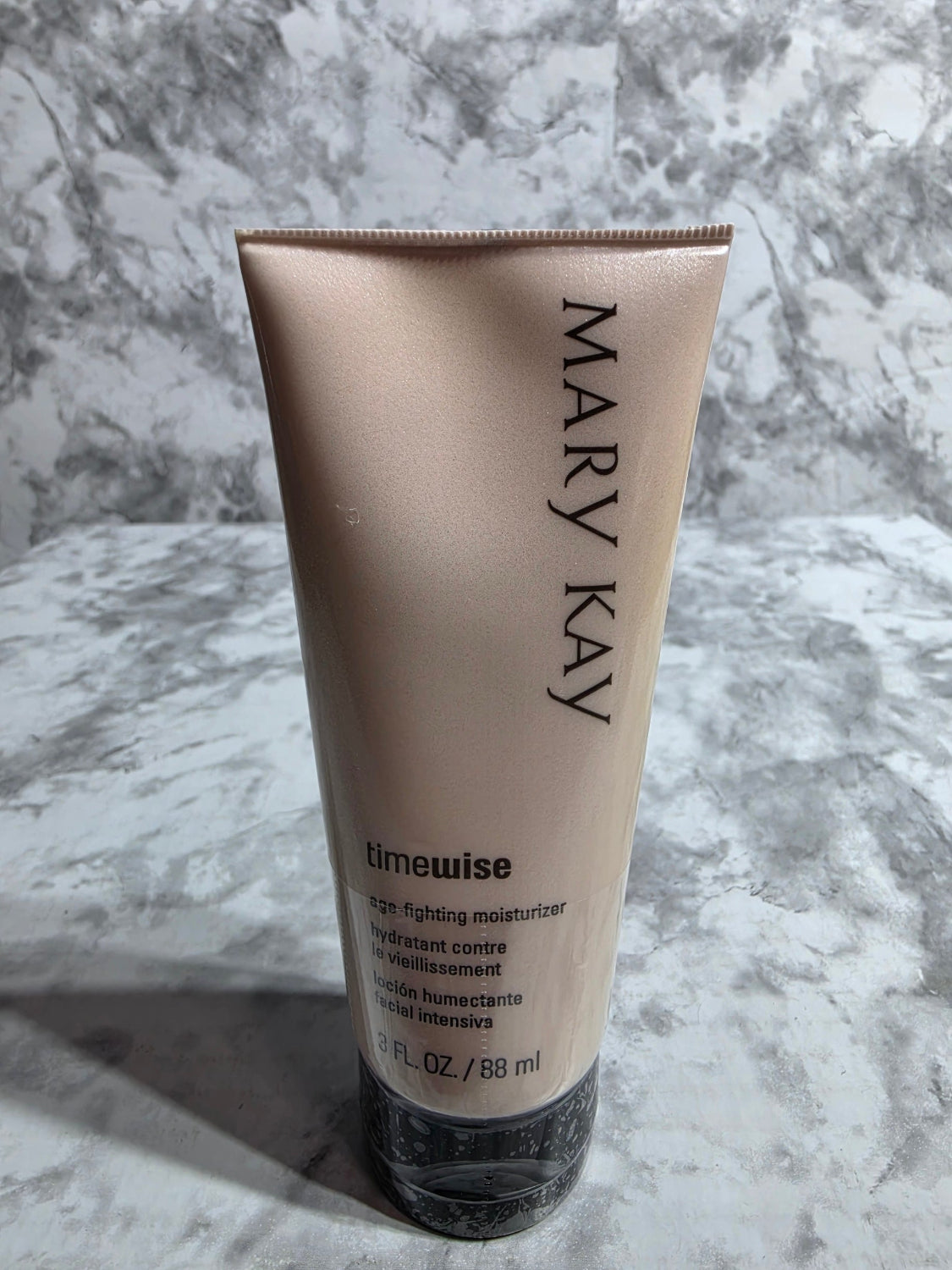Mary Kay skincare product on a marble surface