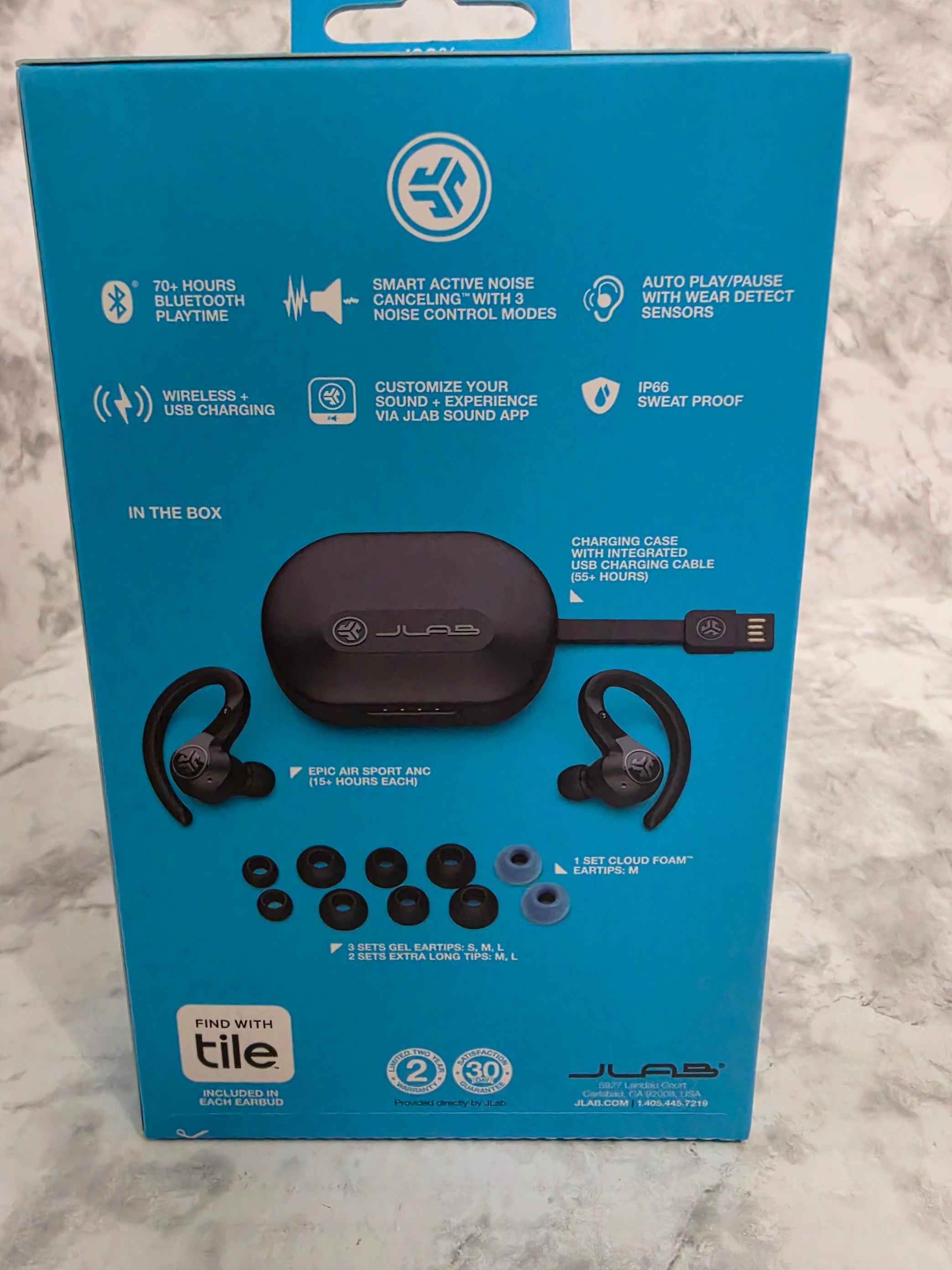 JLab Epic Air Sport ANC True Wireless Earbuds (2nd Gen) - Black - More4less Outlet