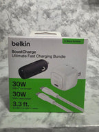 Belkin charging bundle box on a marble surface