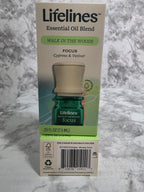 Lifelines essential oil blend packaging on a marble surface