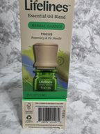 Lifelines Essential Oil Blend packaging on a marble surface