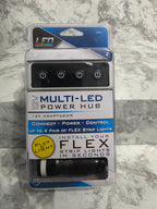 Multi-LED Power Hub packaging on a gray marble background