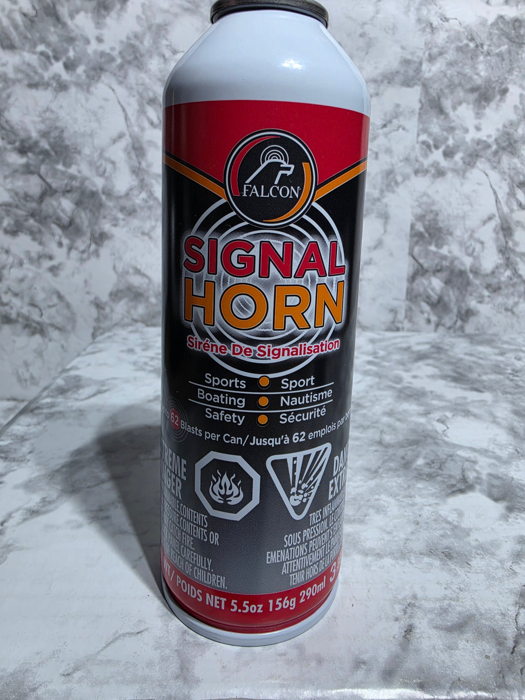 Falcon Signal Horn can on a marble surface more4less outlet