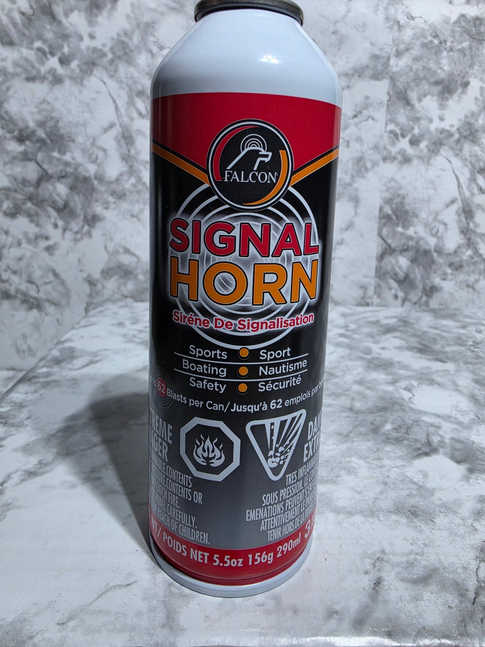 Falcon Signal Horn can on a marble surface more4less outlet