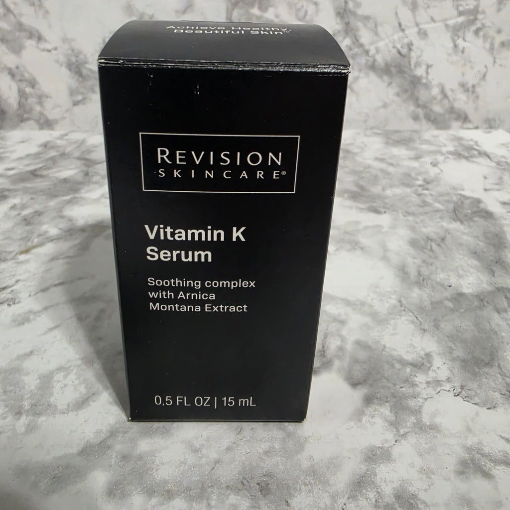 Revision Skincare Vitamin K Serum 0.5 fl oz 15mL – original black box with soothing complex with Arnica Montana Extract label