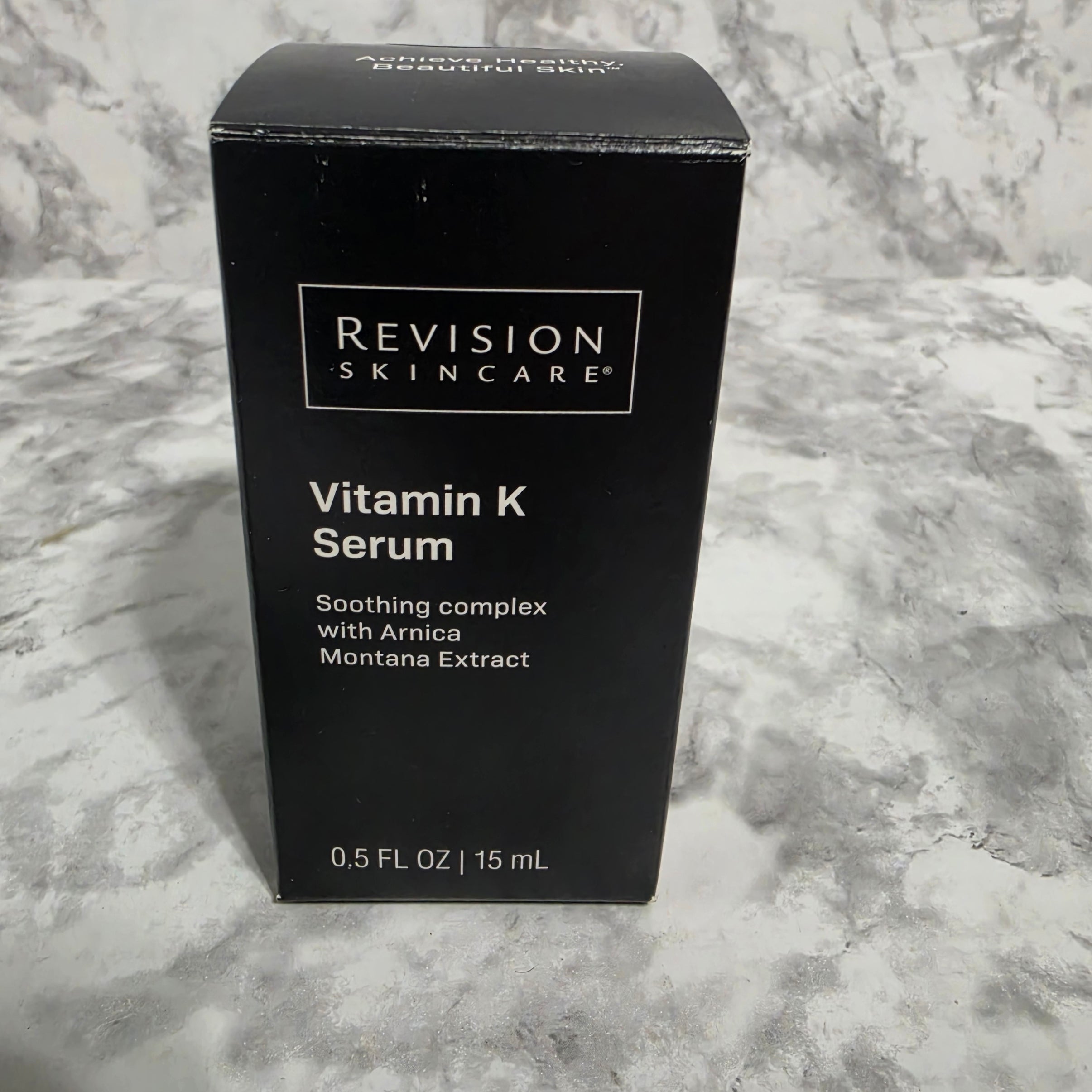 Revision Skincare Vitamin K Serum 0.5 fl oz 15mL – original black box with soothing complex with Arnica Montana Extract label