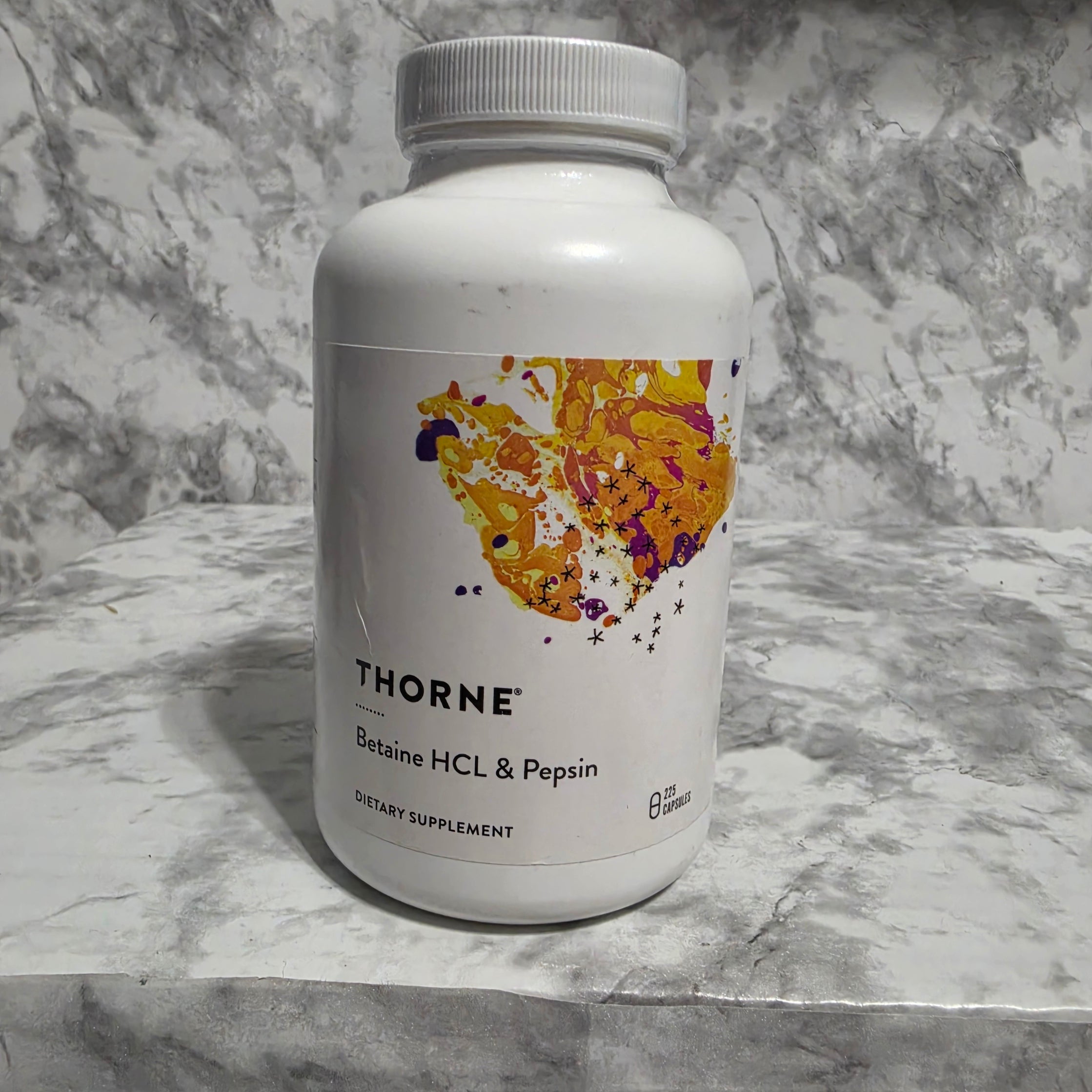 Thorne Betaine HCL & Pepsin 225 Capsules - real product photo