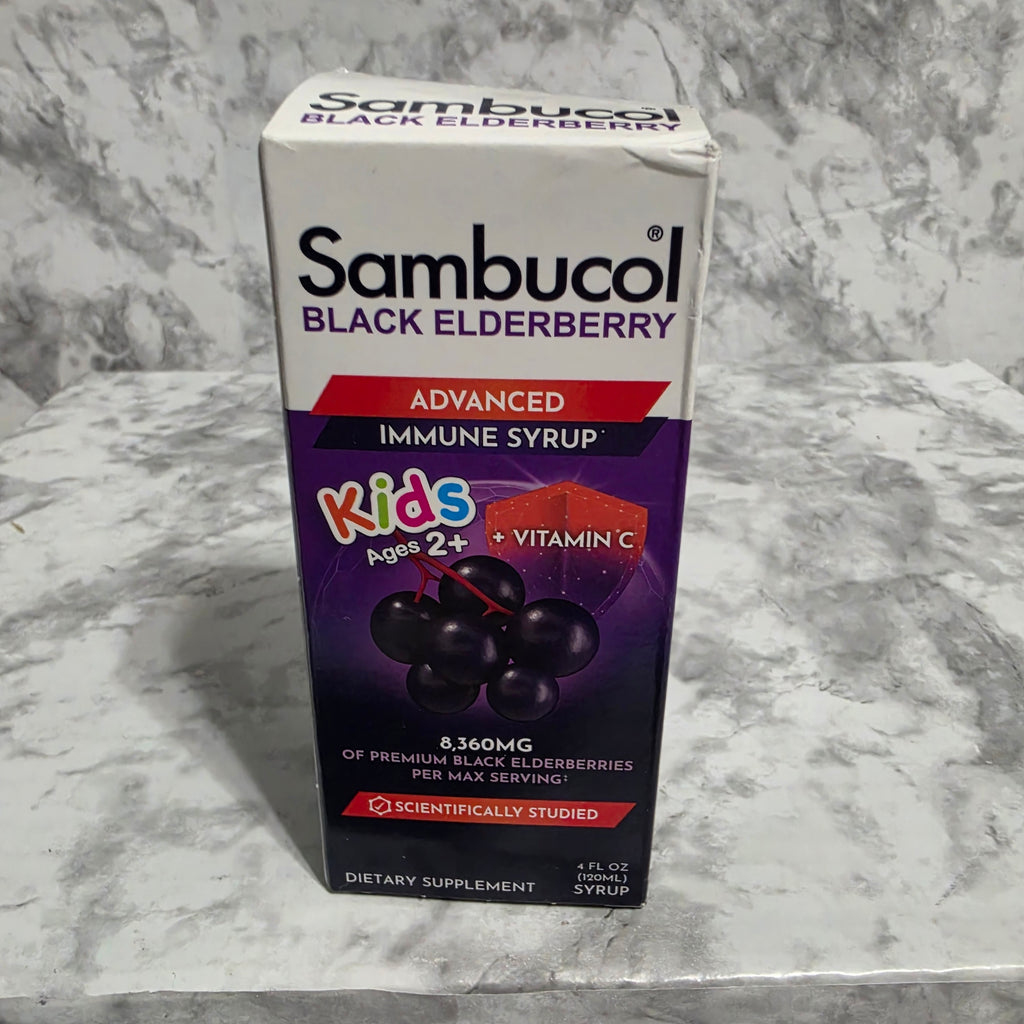 Sambucol Kids Black Elderberry Advanced Immune Syrup 4 oz - real product photo