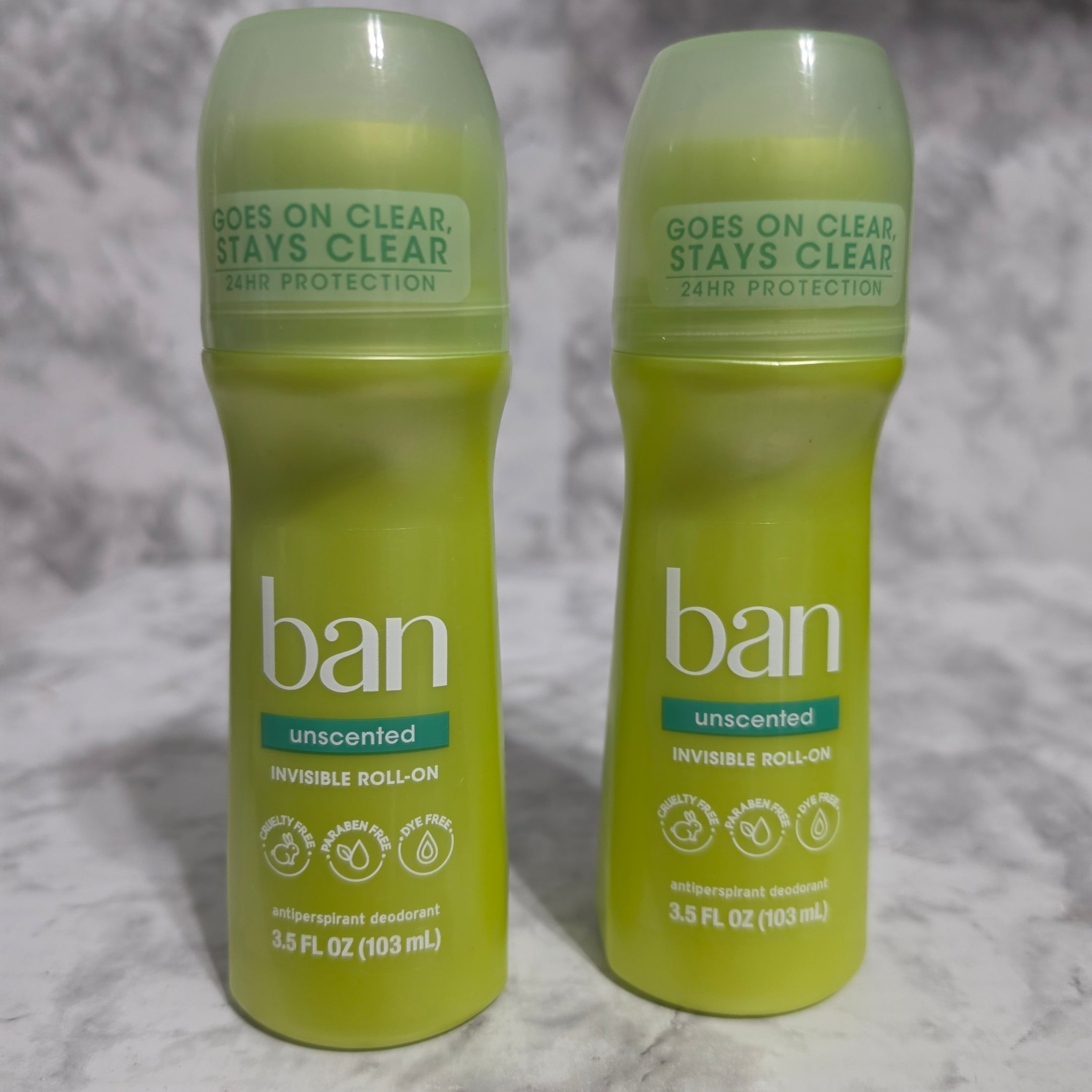 Ban Unscented Invisible Roll-On Antiperspirant 2-Pack - real product photo