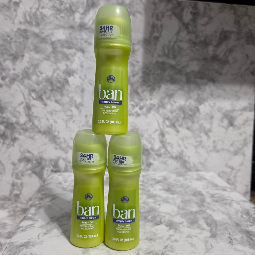 Ban Simply Clean Roll-On Antiperspirant 3-Pack - real product photo