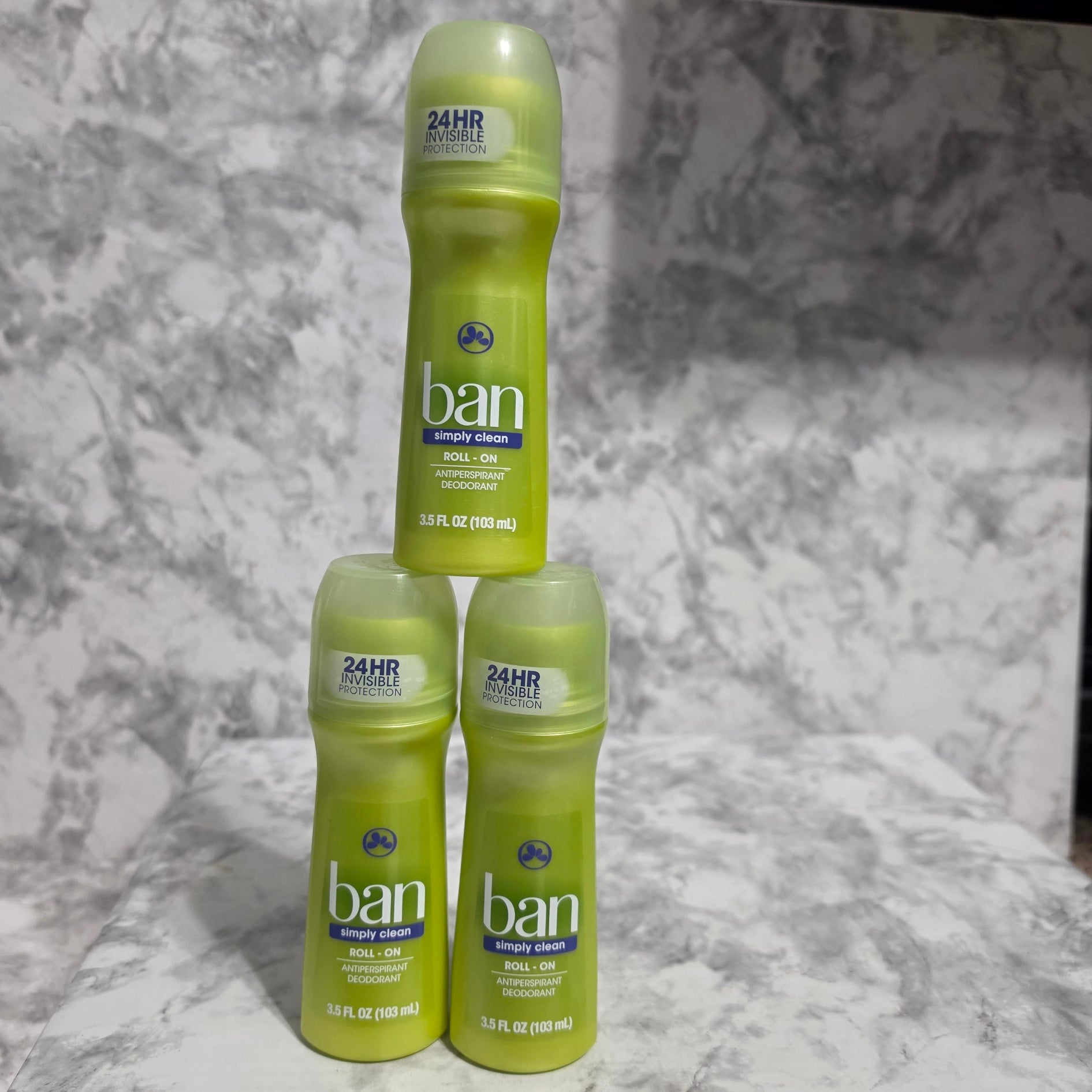 Ban Simply Clean Roll-On Antiperspirant 3-Pack - real product photo