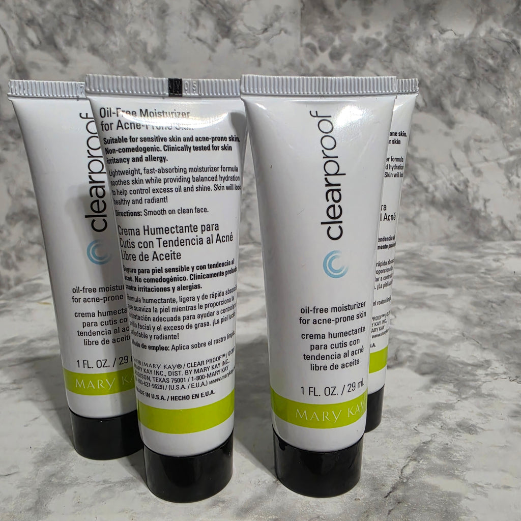 Mary Kay Clear Proof Oil-Free Moisturizer for Acne-Prone Skin - 4-Pack of 1 oz tubes