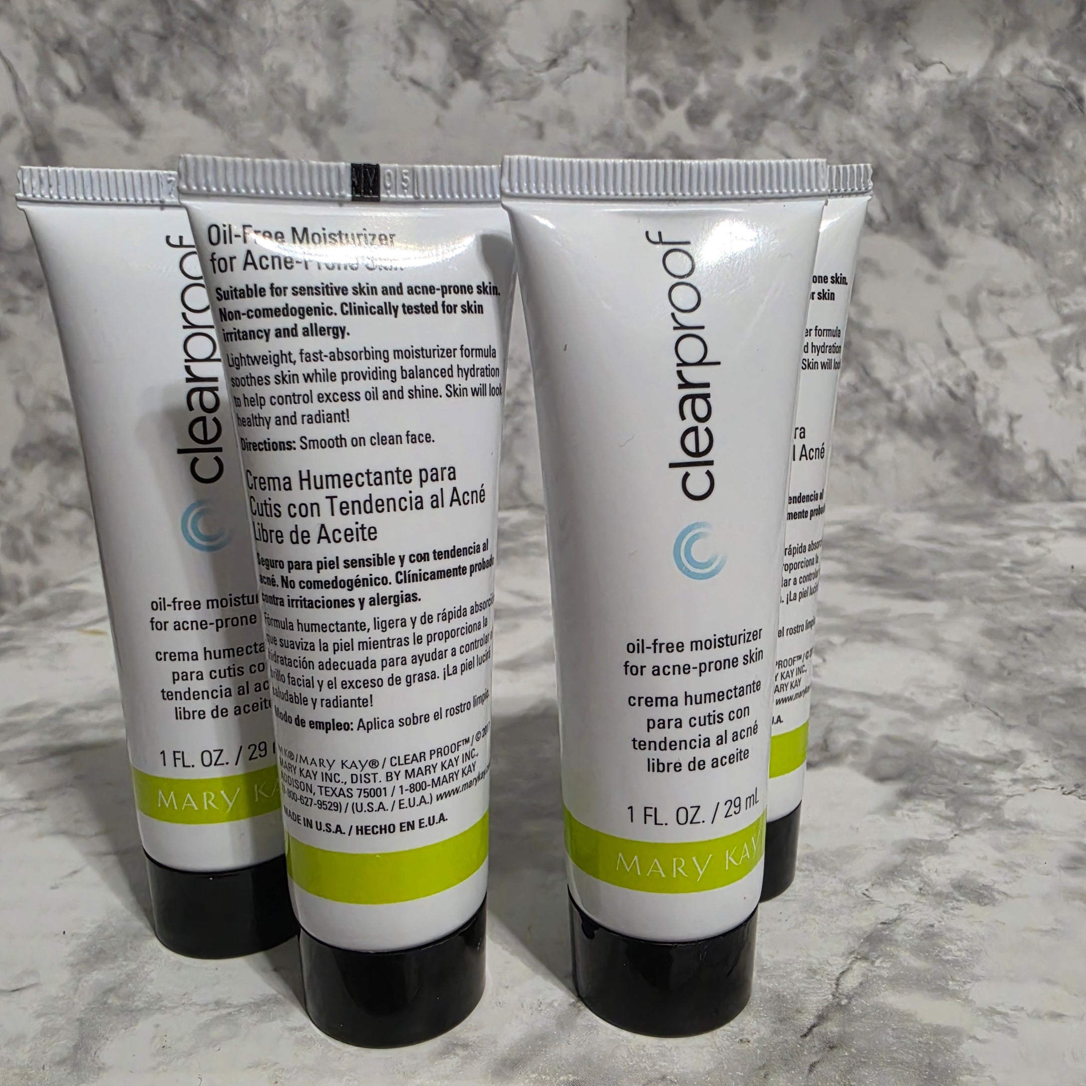 Mary Kay Clear Proof Oil-Free Moisturizer for Acne-Prone Skin - 4-Pack of 1 oz tubes