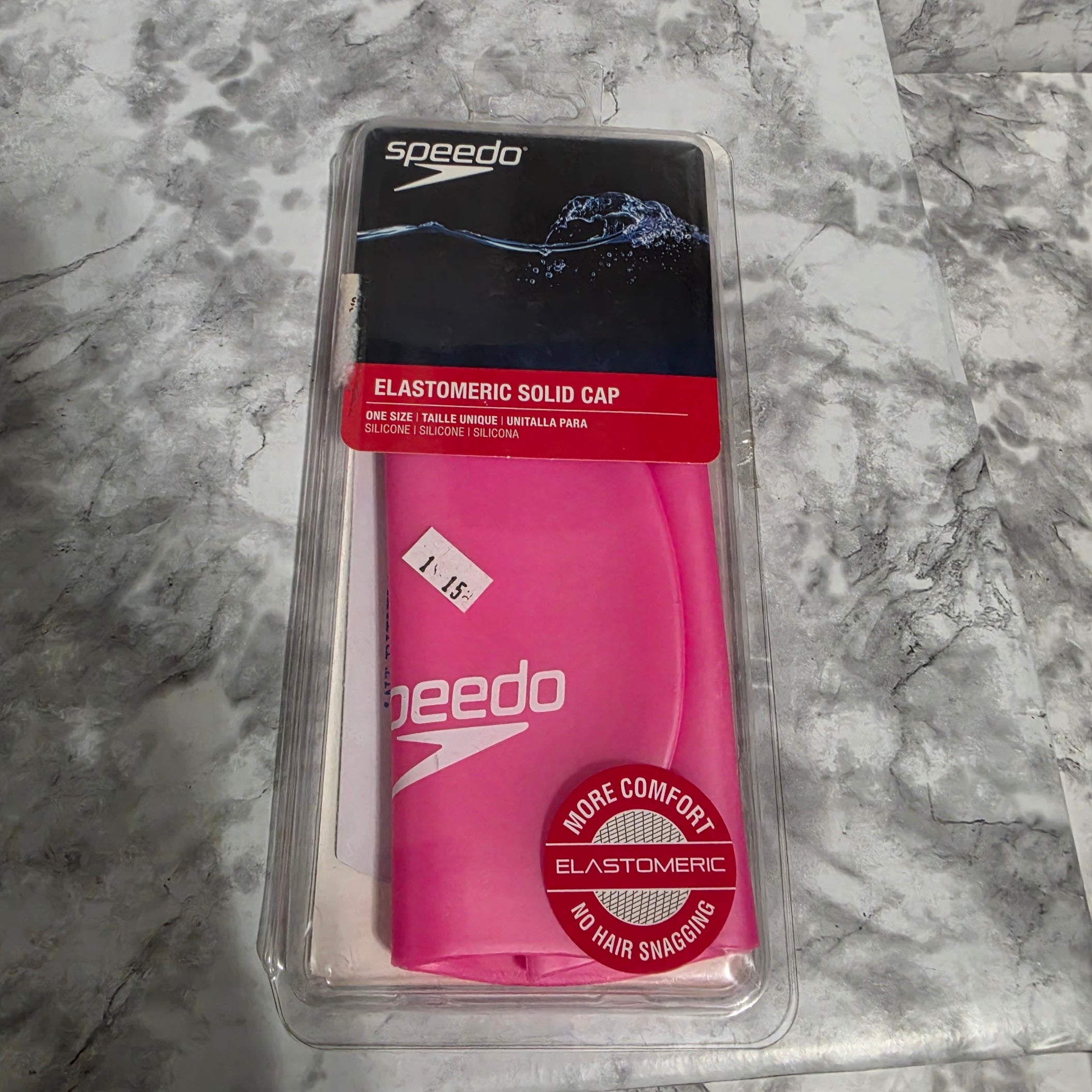 Speedo Elastomeric Solid Silicone Swim Cap Pink Wonderland - new sealed in original clamshell packaging