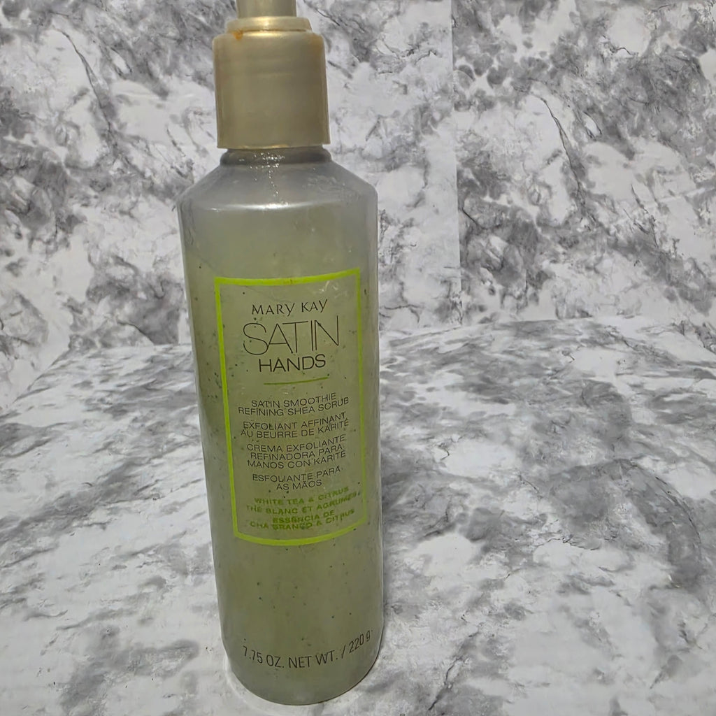 Mary Kay Satin Hands Satin Smoothie Refining Shea Scrub 7.75 oz White Tea Citrus factory sealed pump bottle