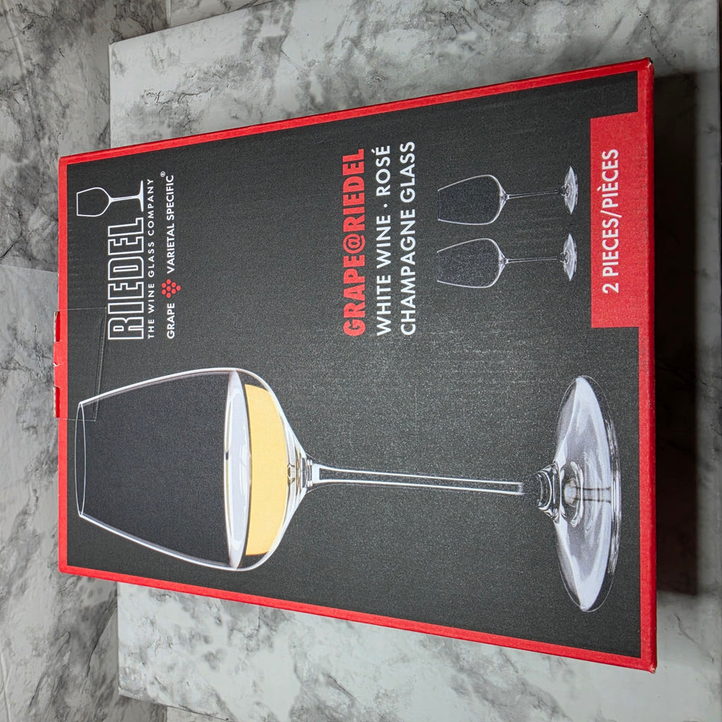 Riedel Grape@Riedel White Wine Rosé Champagne Glass Set of 2 6424/05 - Original product box