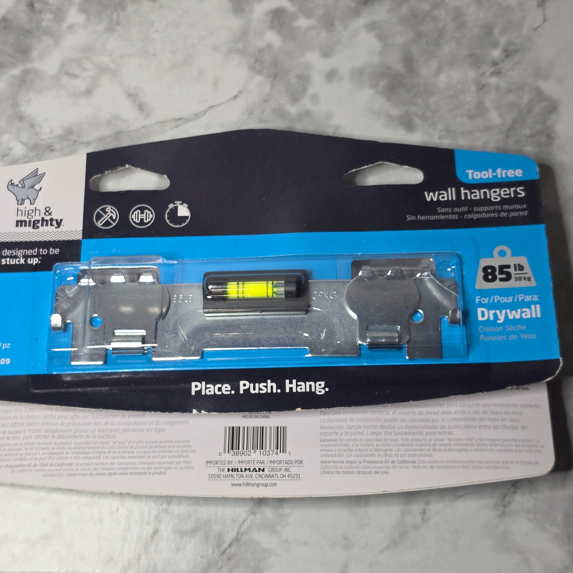 High & Mighty 85 lb Tool-Free Wall Hanger with Integrated Level - New in Package