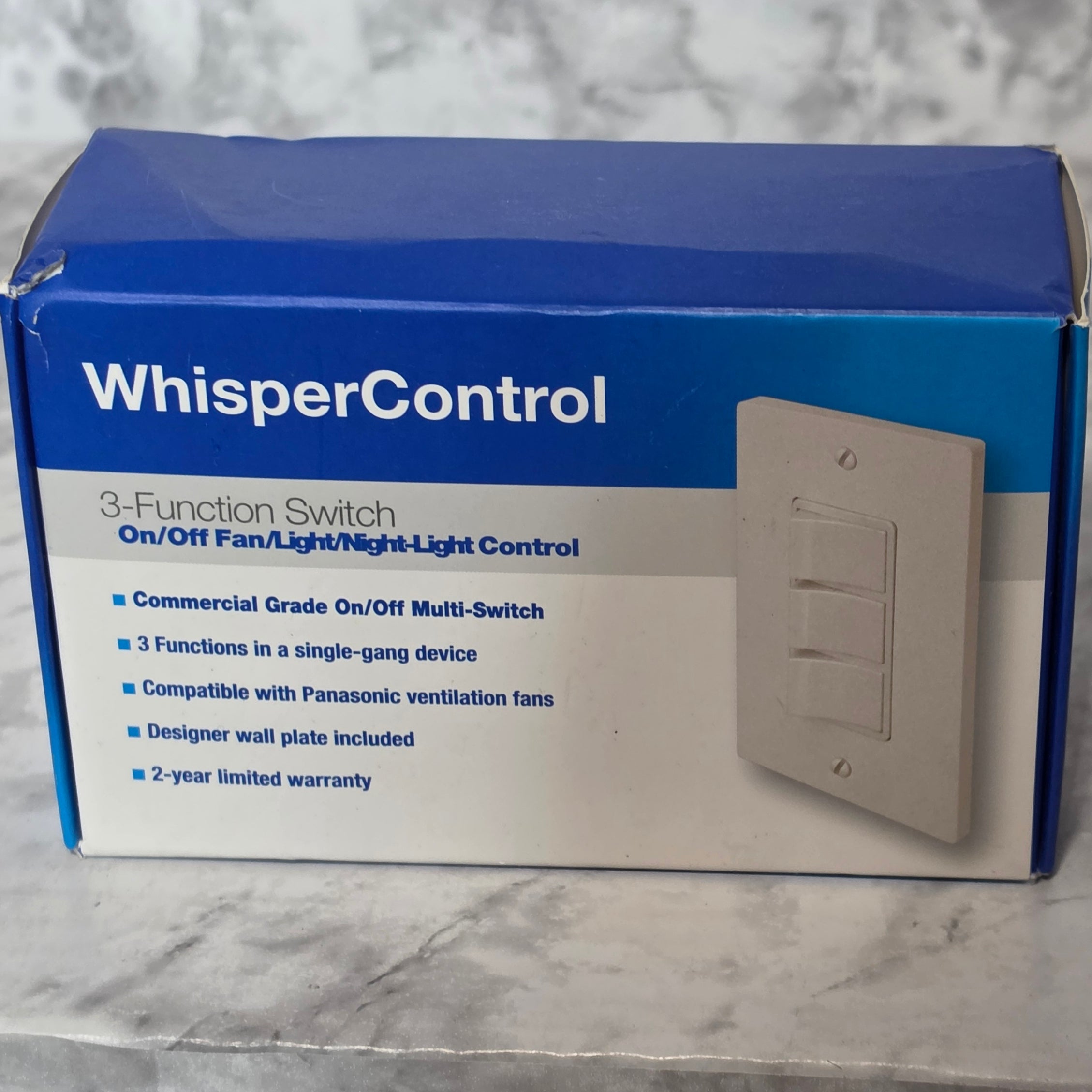Panasonic WhisperControl 3-Function Switch FV-WCSW31-A Light Almond - New in Box