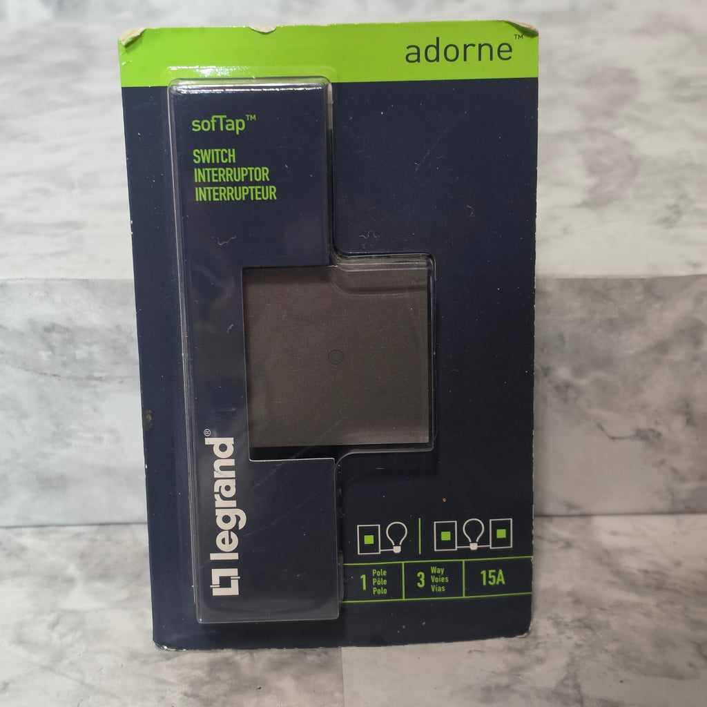 Legrand adorne sofTap Switch ASTP1532M4 Magnesium - New in Box