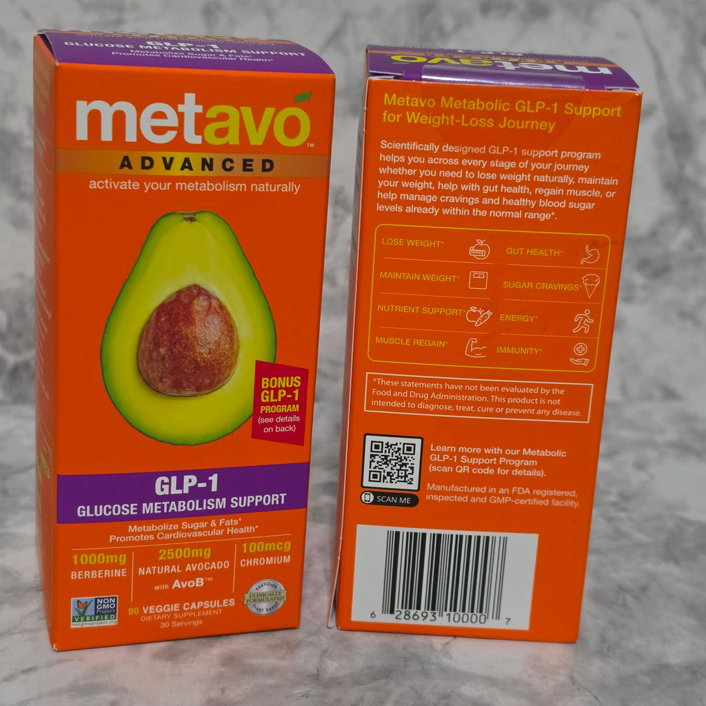 Metavo Advanced GLP-1 Glucose Metabolism Support 90 Veggie Capsules - New in Box