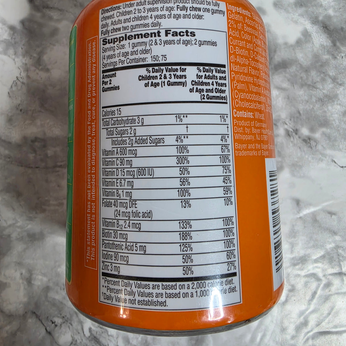 Flintstones Gummies Plus Immunity Support supplement facts and directions
