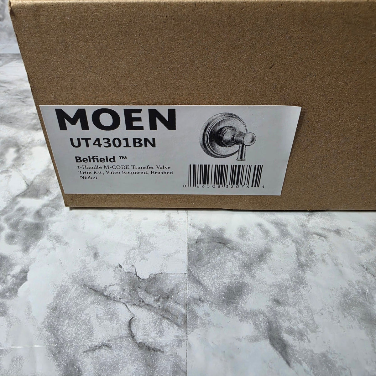 Actual stocked Moen Belfield UT4301BN M-CORE transfer valve trim kit in Brushed Nickel