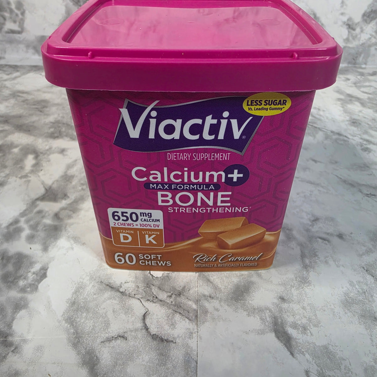 Original Viactiv Calcium+ Rich Caramel container, 60 soft chews.