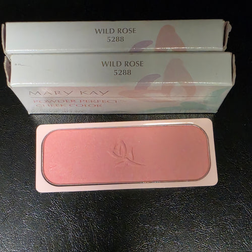 Mary Kay Powder Perfect Cheek Color Wild Rose shade 5288 pressed blush pan with original boxes