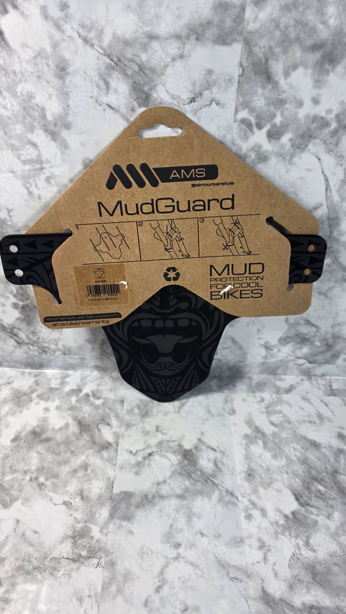 All Mountain Style AMS MudGuard Front Mountain Bike Fender - Maori (Grey/Black)