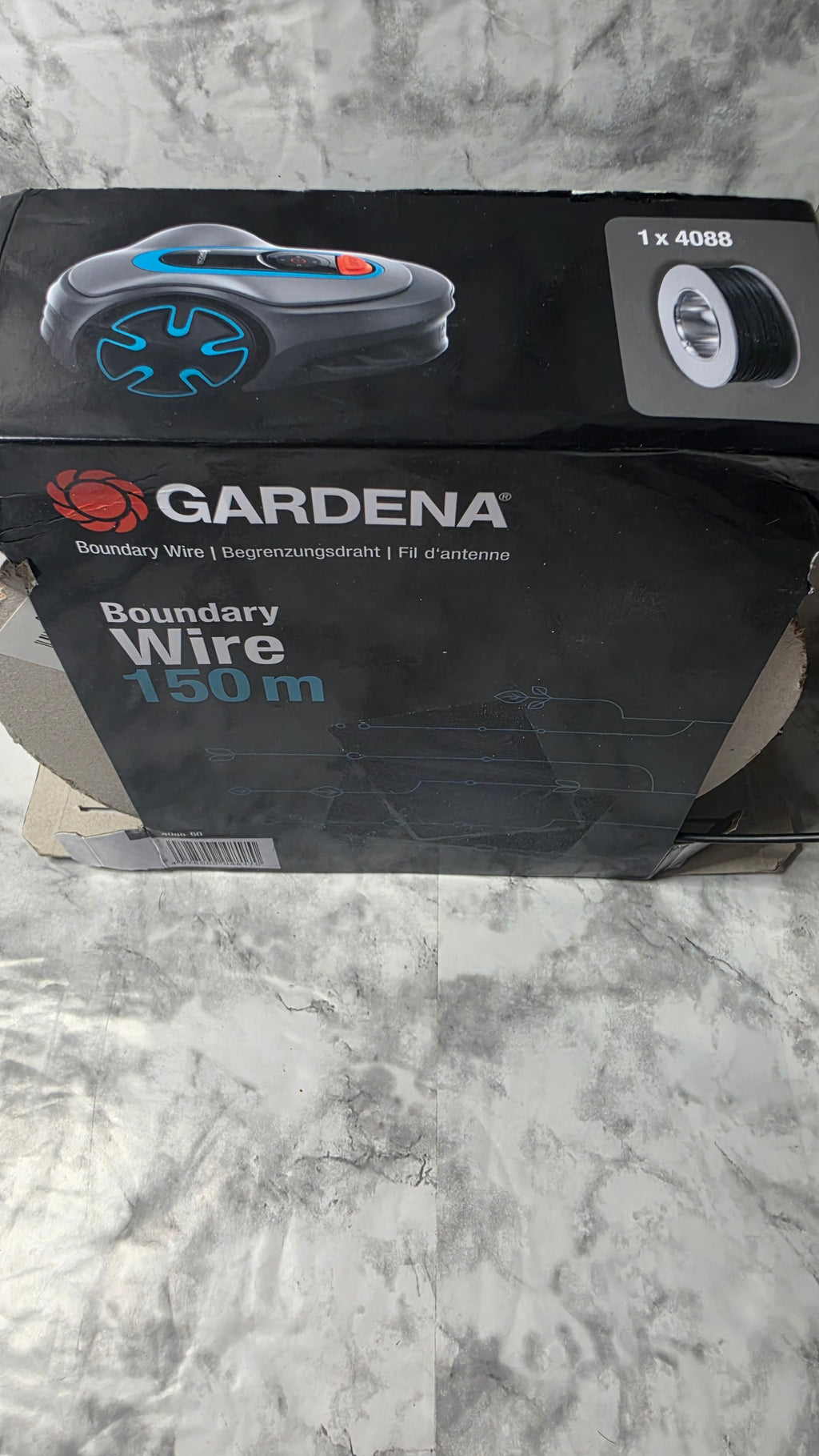 Actual stocked GARDENA Robotic Lawn Mower Boundary Wire 150 m 4088-60 retail box