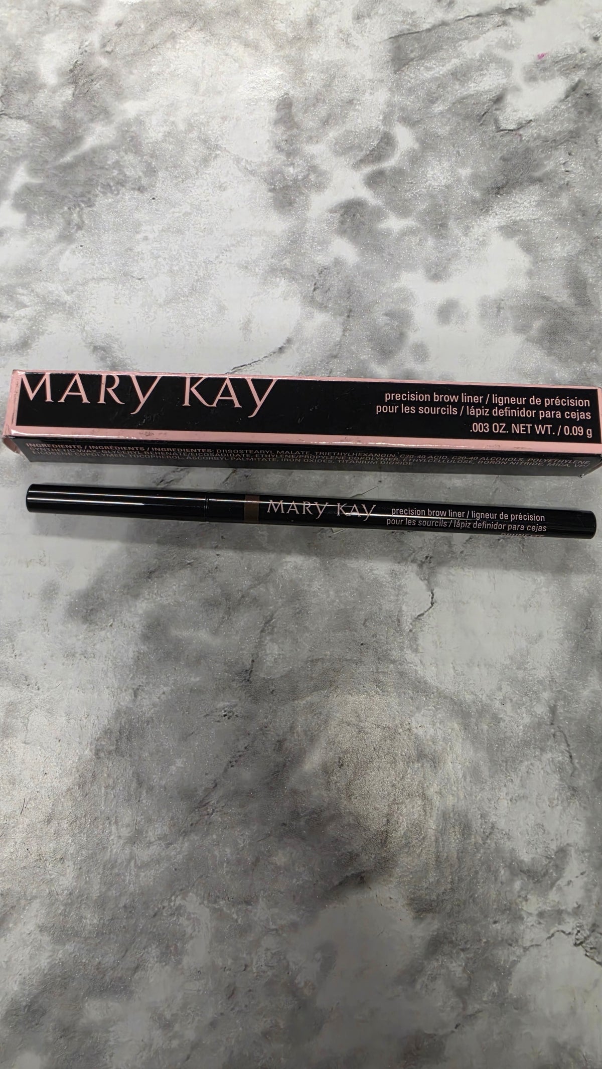 Actual stocked Mary Kay Precision Brow Liner microtip pencil and retail box