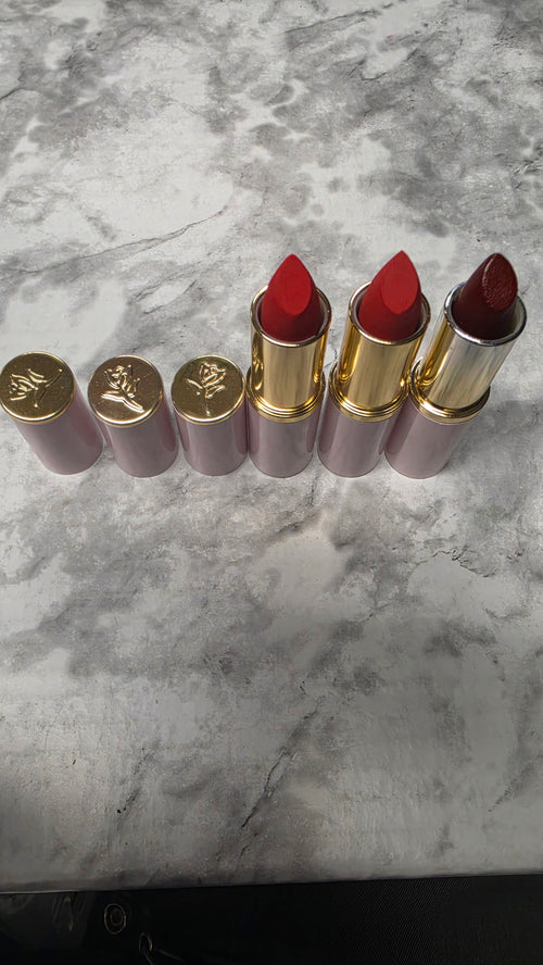 Actual stocked Mary Kay Lasting Color Lipstick tubes and retail boxes