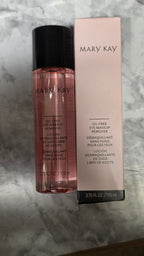 Actual stocked Mary Kay Oil-Free Eye Makeup Remover 3.75 fl oz bottle and retail box