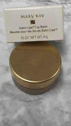 Actual stocked Mary Kay Satin Lips Lip Balm classic frosted jar with gold lid and original box