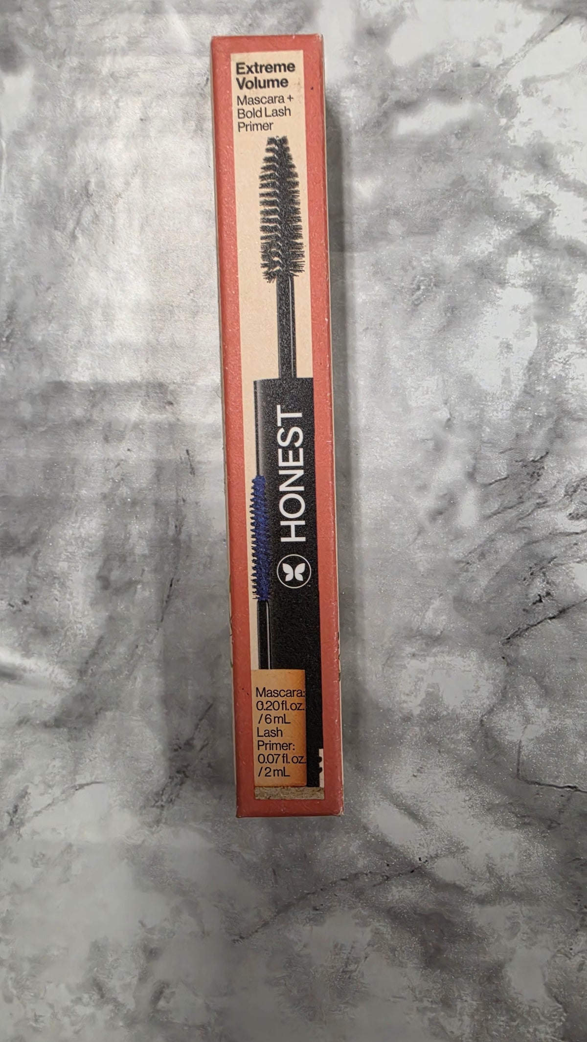 Actual stocked Honest Beauty Extreme Volume Mascara and Bold Lash Primer in Intensely Black retail box