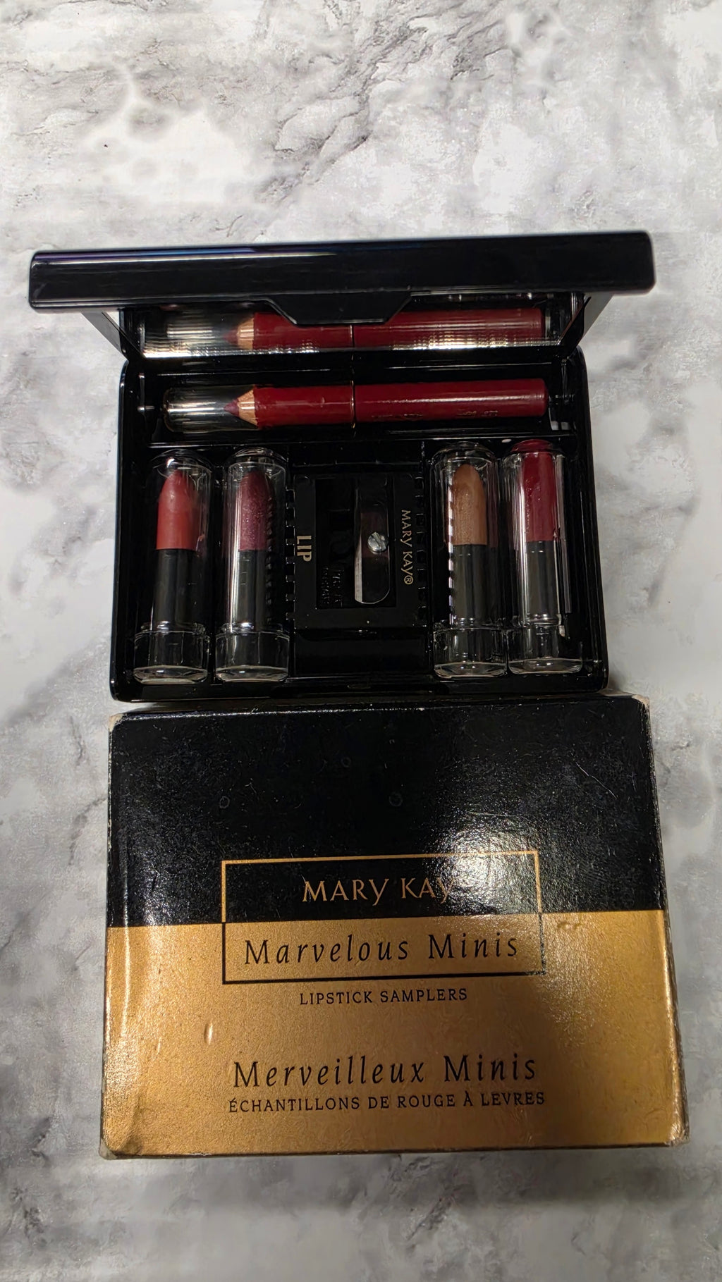 Actual stocked Mary Kay Marvelous Minis Cool lipstick compact set with box
