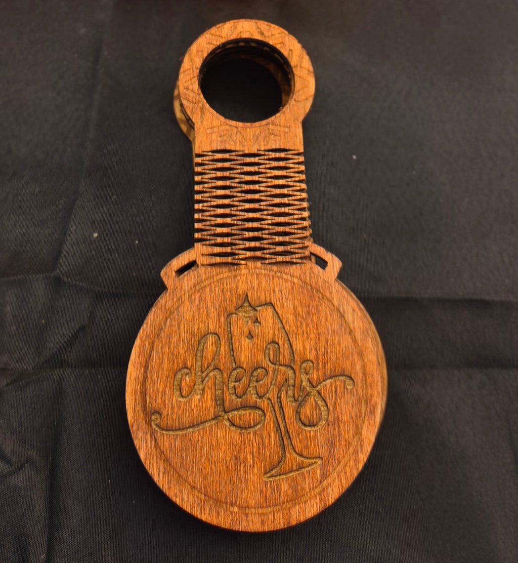 The Artisan Studio Laser Engraved Wood Wine Bottle Tags
