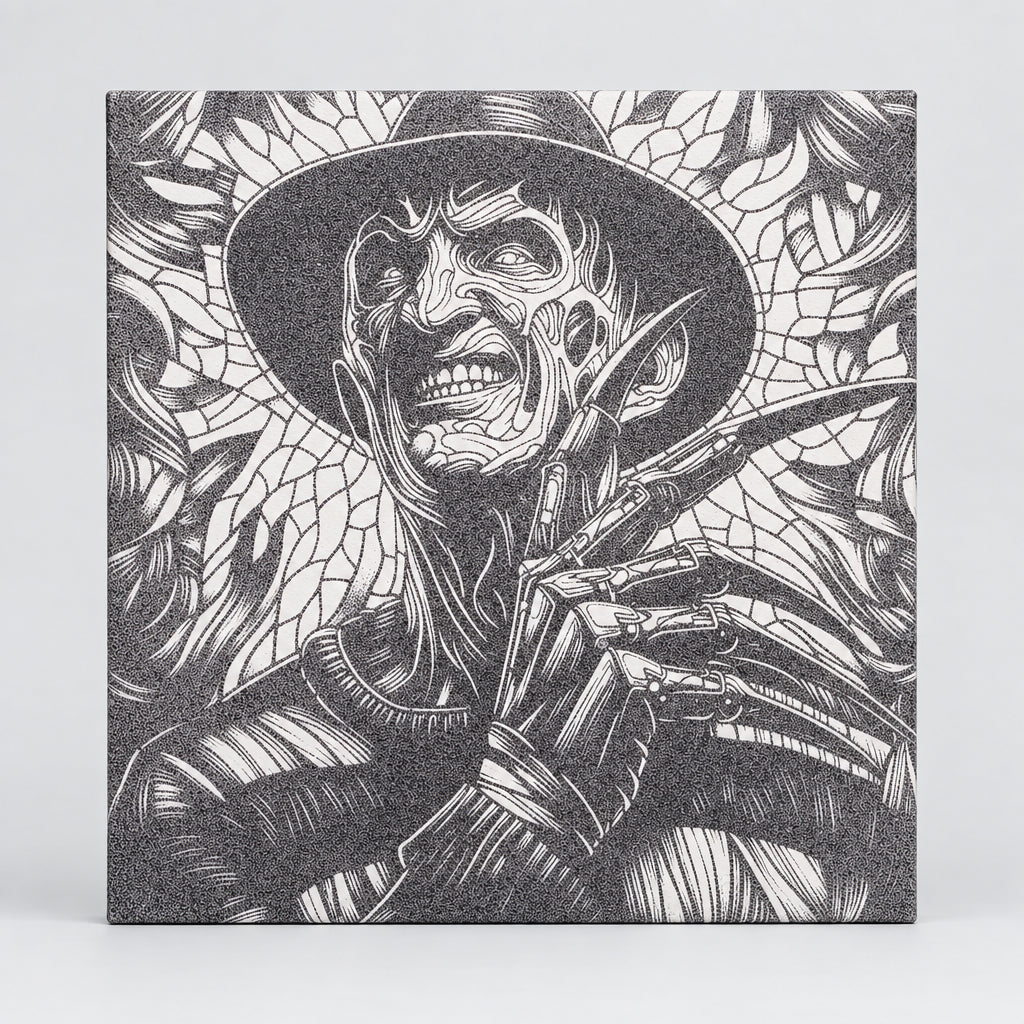 Bladed Glove Figure engraved ceramic tile, front view