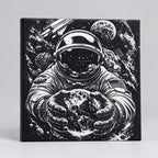 Astronaut engraved ceramic tile, front view