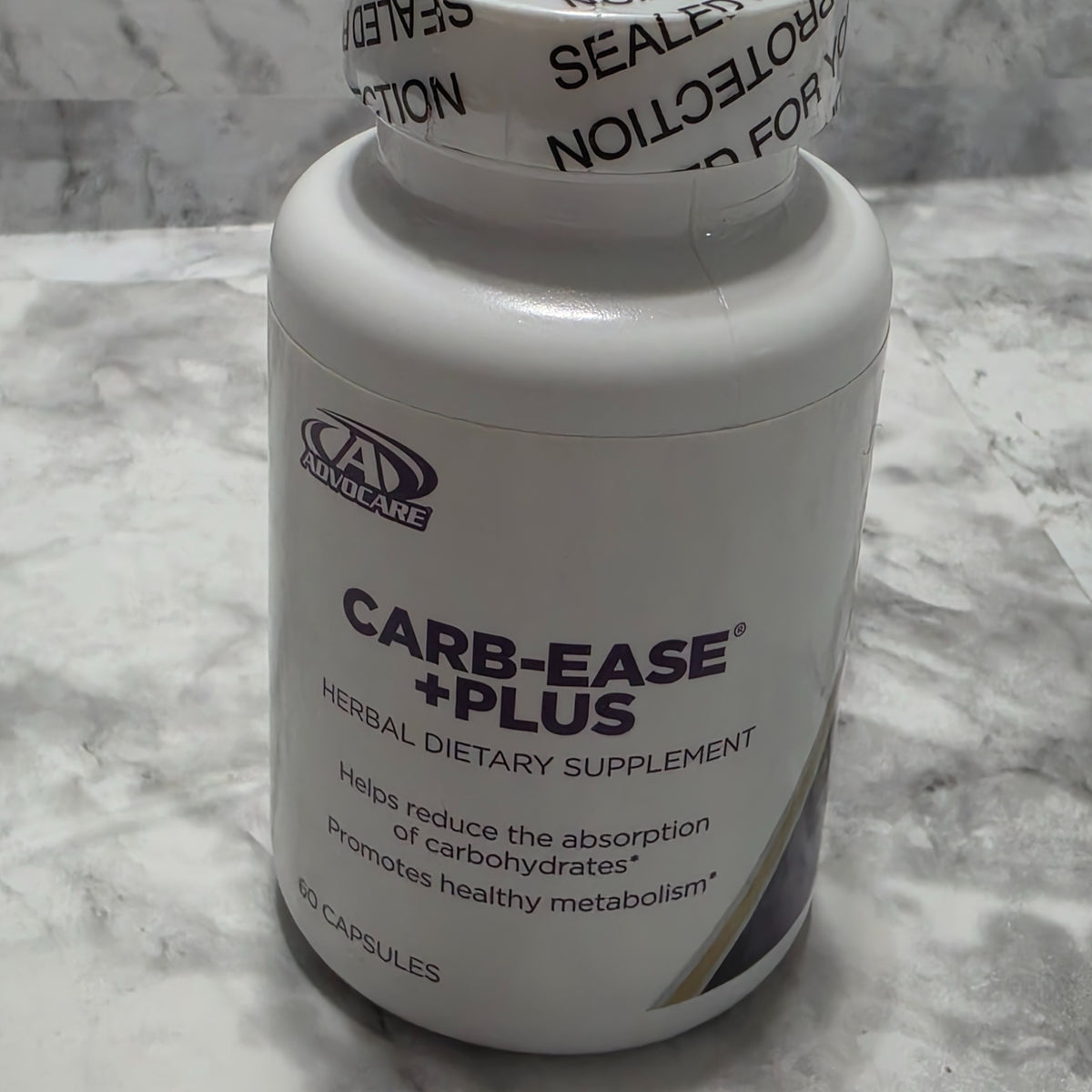 Actual AdvoCare Carb-Ease Plus 60-capsule bottle, front label