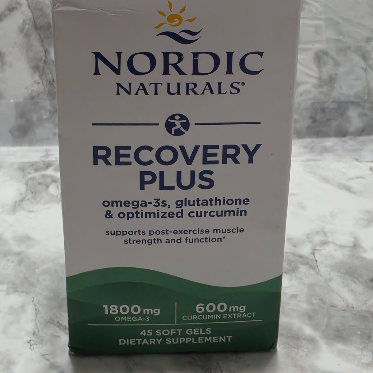 Actual Nordic Naturals Recovery Plus 45-soft-gel retail box, front