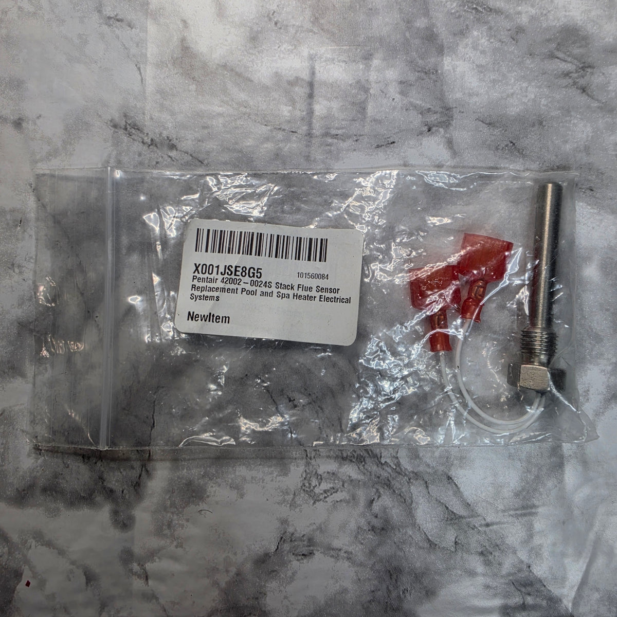 New aftermarket 42002-0024S stack flue sensor replacement for Pentair MasterTemp and Sta-Rite Max-E-Therm pool heaters in sealed poly bag